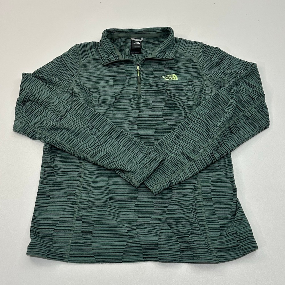 The North Face Men's Quarter Zip Fleece Pullover Green Size L